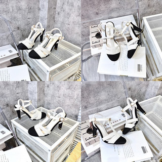 Sandal cn gót trụ vá mũi fullbox