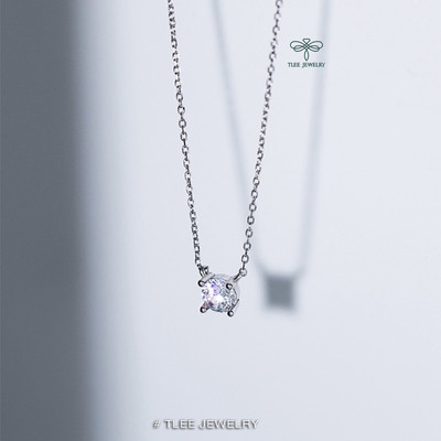 Dây chuyền bạc nữ TLEE mẫu đá 6ly nữ tính TLEE JEWELRY D0237