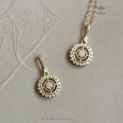 Dây chuyền bạc nữ TLEE mẫu mặt tròn đính đá cao cấp TLEE JEWELRY D0238