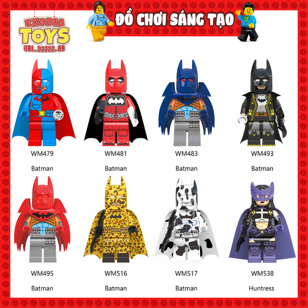 Xếp hình Minifigure Nhân vật siêu anh hùng Batman - Đồ Chơi Lắp Ghép Sáng Tạo - WM6027