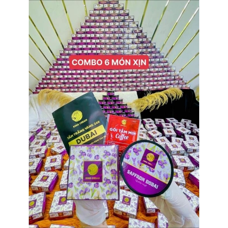 COMBO KEM BODY VÀ TẮM TRẮNG KING CREAM PHIÊN BẢN SAFFRON DUBAI PHÔI KEM NGUYÊN CHẤT