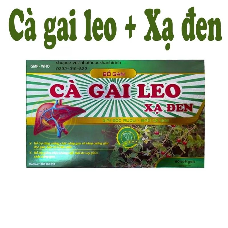 Viên uống bổ gan CÀ GAI LEO XẠ ĐEN hỗ trợ tăng cường chức năng gan ,tăng cường giải độc gan,...