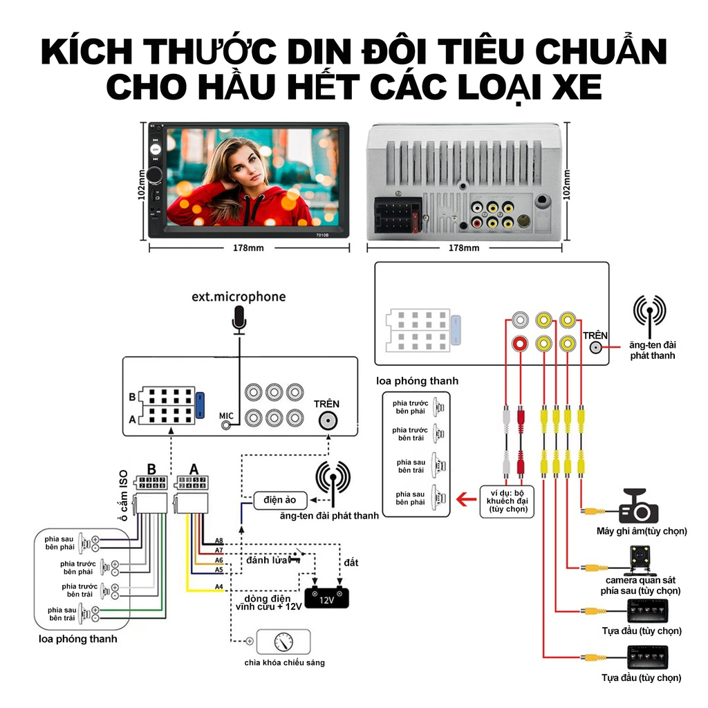 Có hàng 7018B Đài Phát Thanh Xe Hơi Autoaudio Đầu Thu FM 7Inch HD Màn Hình Cảm Ứng Đa Phương Tiện MP5 Màn HìnhÔTô