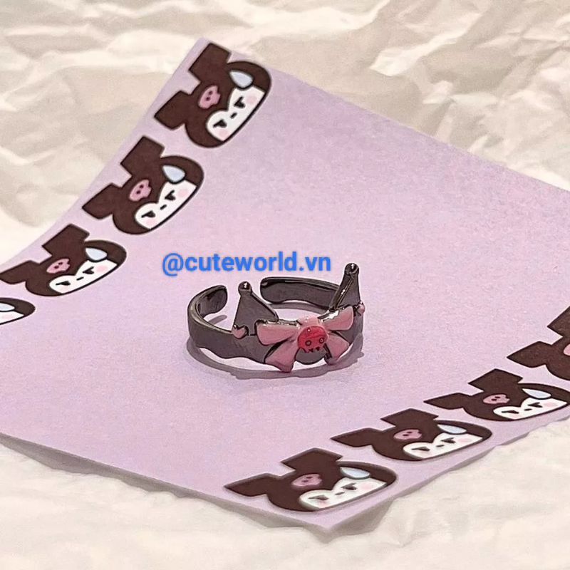 Nhẫn Chó Cinnamoroll và Mèo Kuromi Kitty Sắc Màu