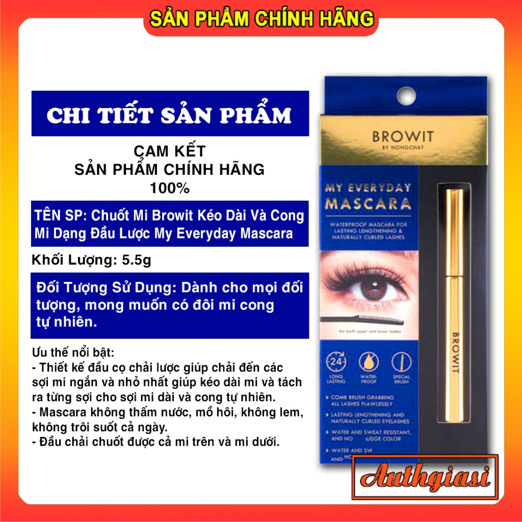 Mascara BROWIT BY NONGCHAT My Everyday Siêu Dài Chống Nước XANH DƯƠNG