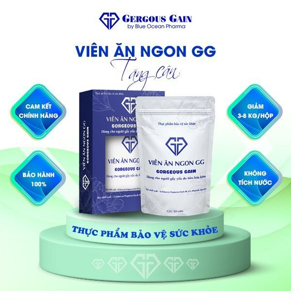 Viên ăn ngon gg giúp ăn ngon ngủ ngon tăng cân an toàn không tích nước không tác dụng phụ