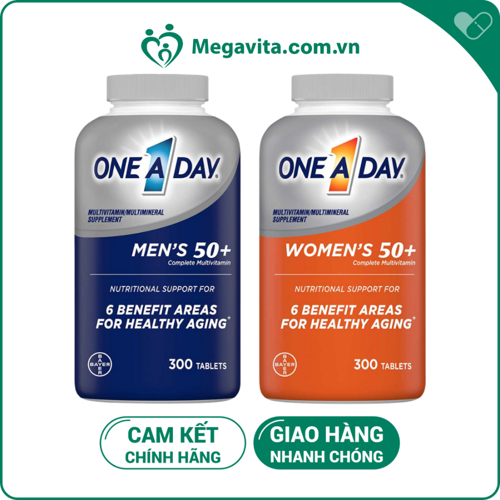 Viên Uống Vitamin Tổng Hợp Cho Người Trên 50 tuổi One A Day 50+ Multivitamin 300 viên