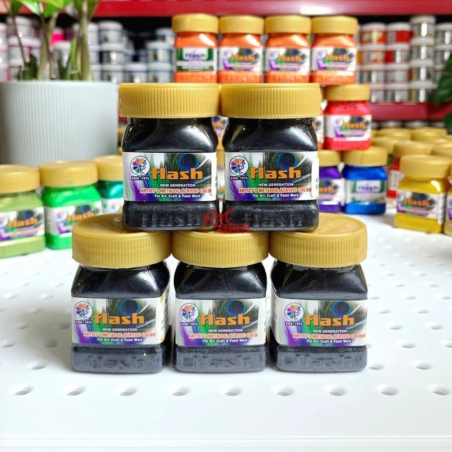 Màu nhũ Acrylic Ấn Độ Flash 50ml, Màu Vẽ Vải, Màu Sơn Tượng