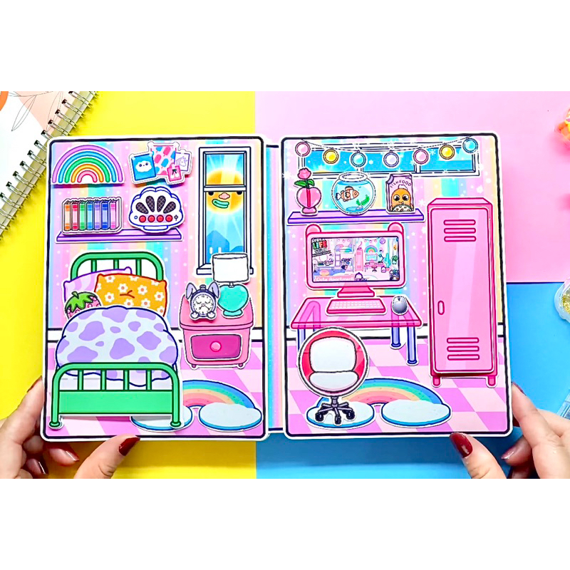 Ngôi nhà cầu vồng của Toca Boca- Búp bê giấy