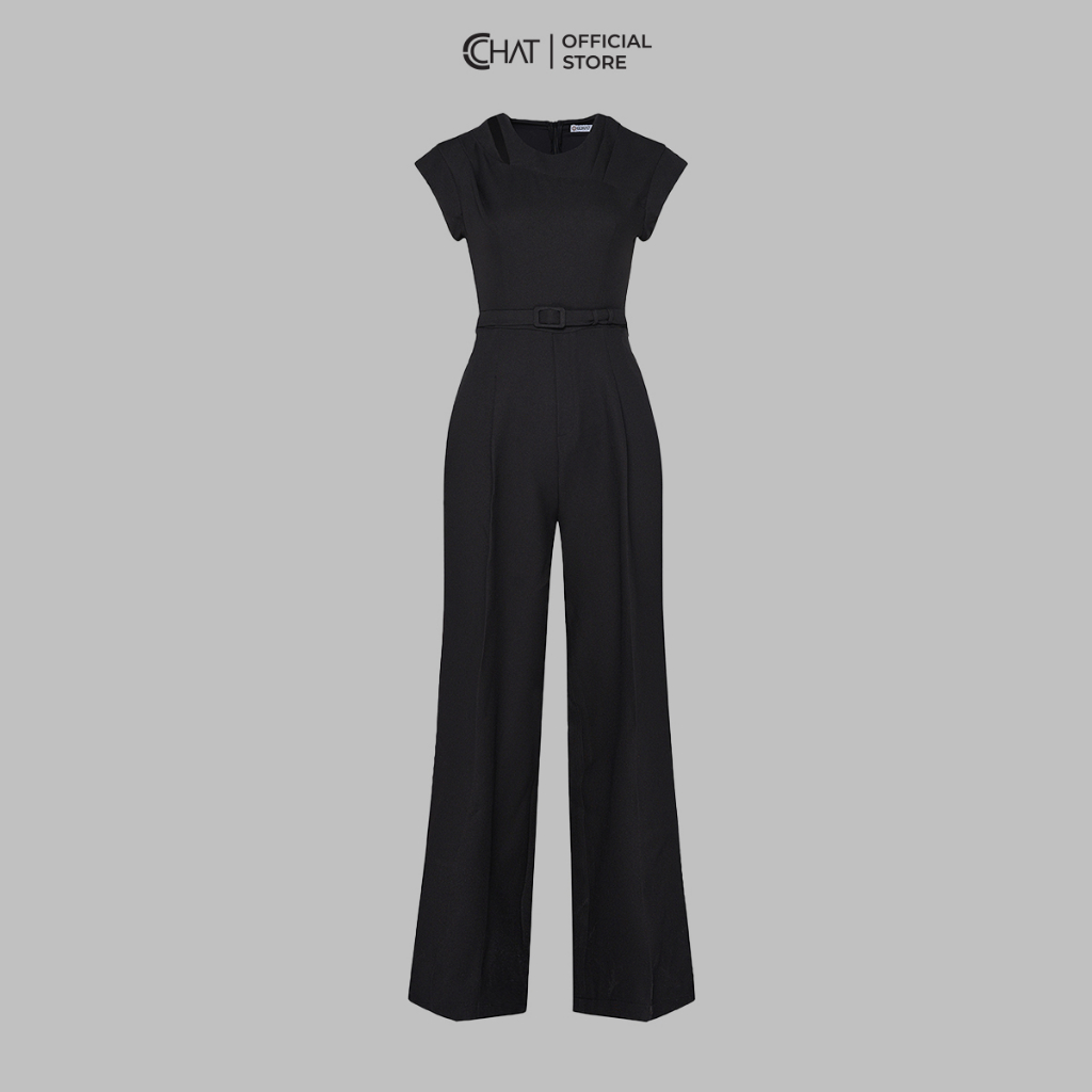 Jumpsuit Nữ 𝐂𝐂𝐇𝐀𝐓 Kiểu Cutout Ly Vai Chất Tuytsi Cao Cấp Mềm Mịn 53JNS2001ST