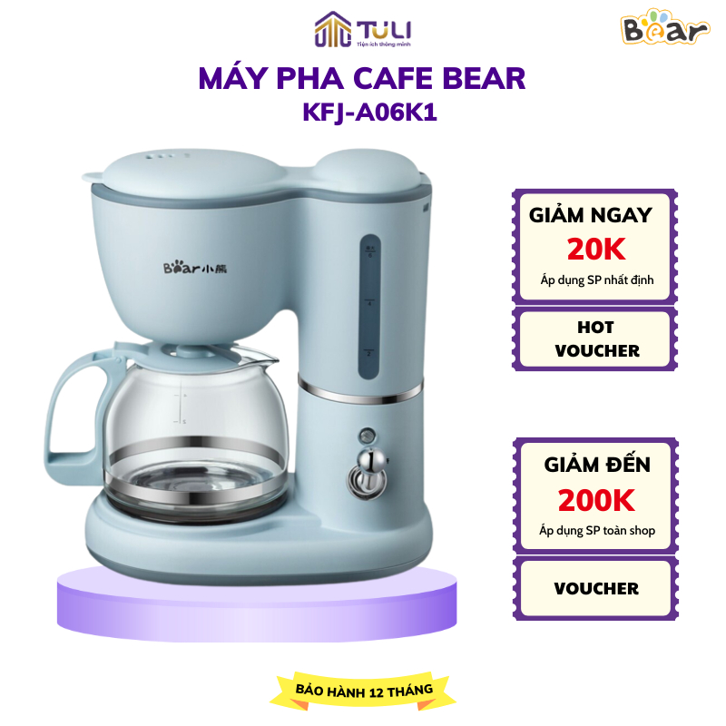 Máy pha cà phê mini tự động BEAR KFJ-A06K1 chính hãng pha...