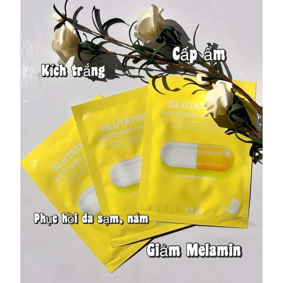 Mặt Nạ Dr4U Retinol Hydrating Mask Pack & Glutathione Whitening Mask Pack Hàn Quốc Hộp