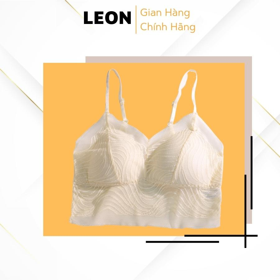 Áo Bra Vải Ren Lưới Mềm Mịn Thoáng Mát Có Kèm Mút Rời LEON 2388