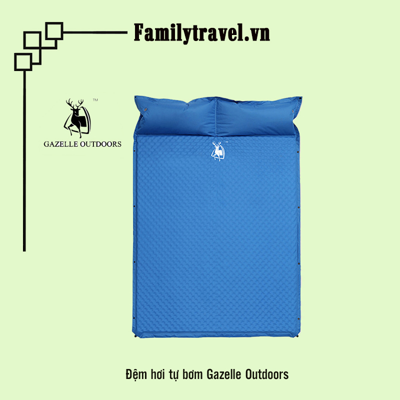 Đệm hơi đôi Gazelle Outdoors tự động bơm hơi nhỏ gọn - Nệm hơi dùng cho dã ngoại, du lịch gấp gọn - Family Travel
