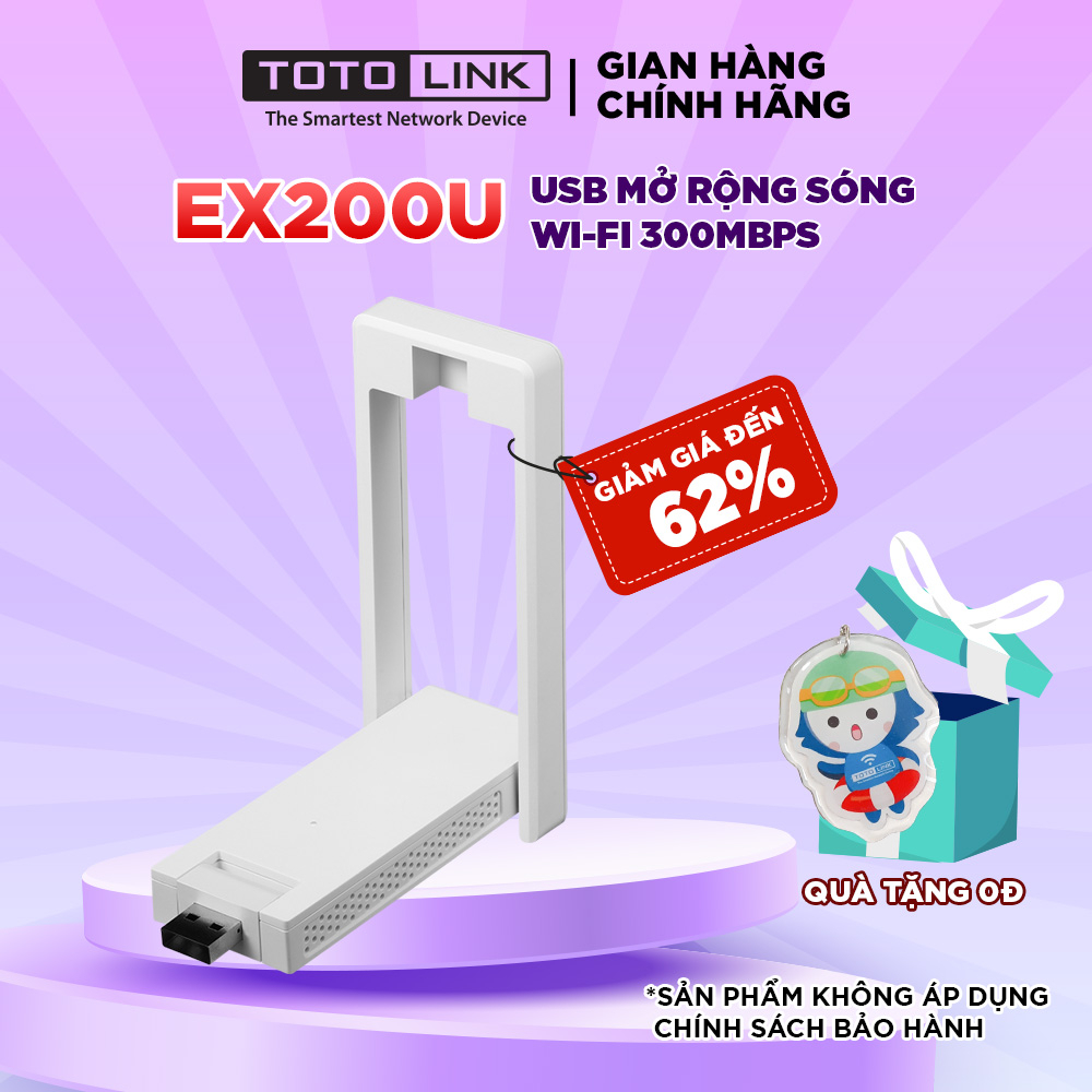 Thiết bị mở rộng sóng qua cổng USB tốc độ 300Mbps - TOTOLINK EX200U