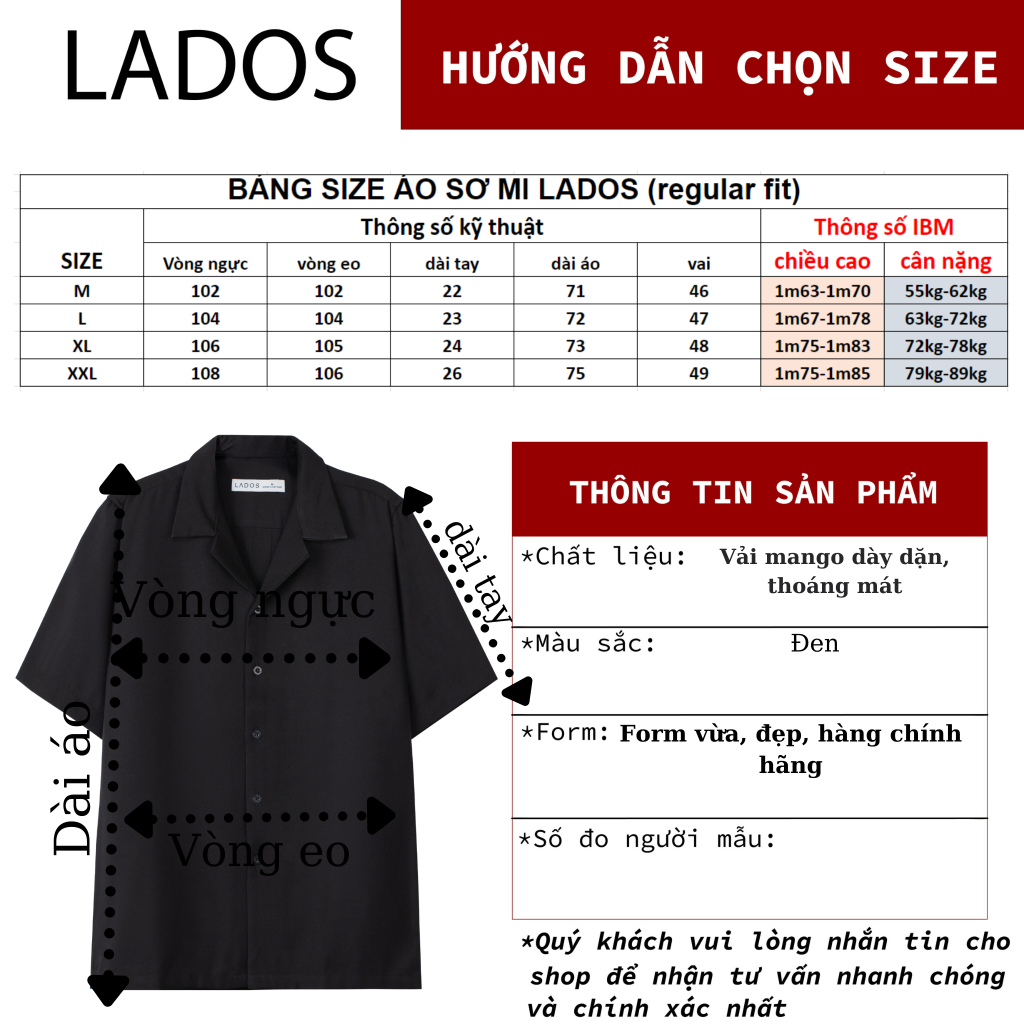 Áo sơ mi nam tay ngắn LADOS - 18109 chất vải mềm mát, không nhăn