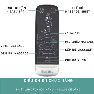 Đệm ghế massage toàn thân Homedics MCS-1010HJ HT Beauty công nghệ Shiatsu massage trị liệu giảm đau lưng