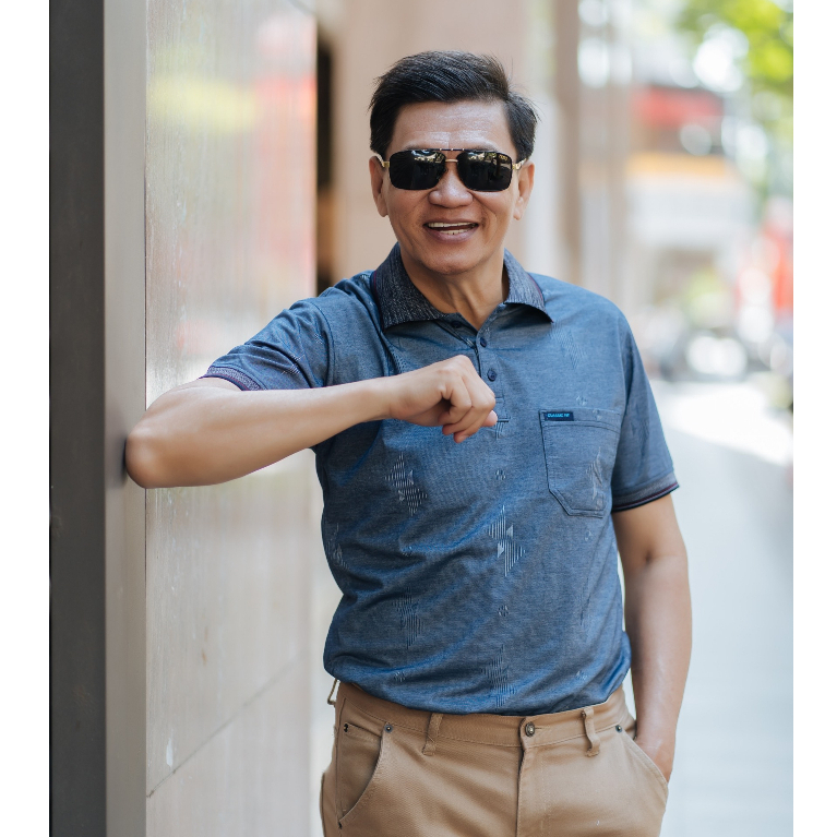 Áo thun thêu nhiều màu basic MELAN trung niên cho người lớn tuổi không xù lông vải cotton co giãn dày dặn | BigBuy360 - bigbuy360.vn