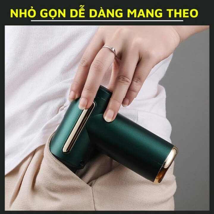 Máy massage cầm tay mini đấm lưng mát xa trị liệu cổ vai gáy 4 đầu 6 chế độ, dụng cụ massage 4 đầu 6 chế độ cap sạc