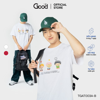 Áo Phông THE GOOD “My Friends” Cổ Tròn Tay Lỡ, Áo Thun Họa Tiết Hoạt Hình 2 Màu Đỏ Trắng