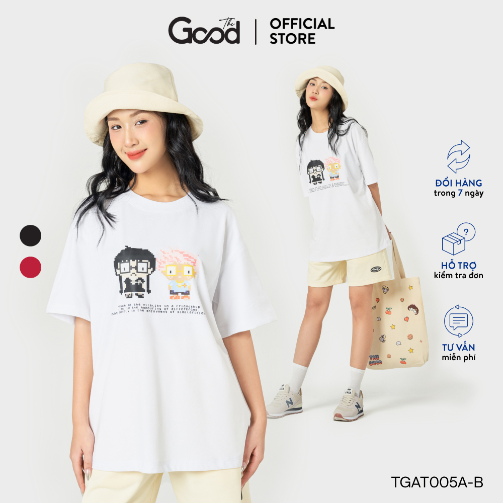 Áo Thun THE GOOD “Special Friends” Form Rộng, Áo Thun Nam Cổ Tròn Tay Lỡ Chất Cotton Thấm Hút Mồ Hôi, Áo Đôi Nam Nữ