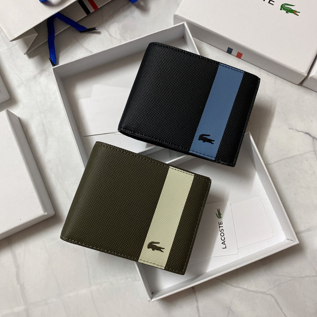 Ví ngắn Lacoste in sọc xuất dư fullbox - B338