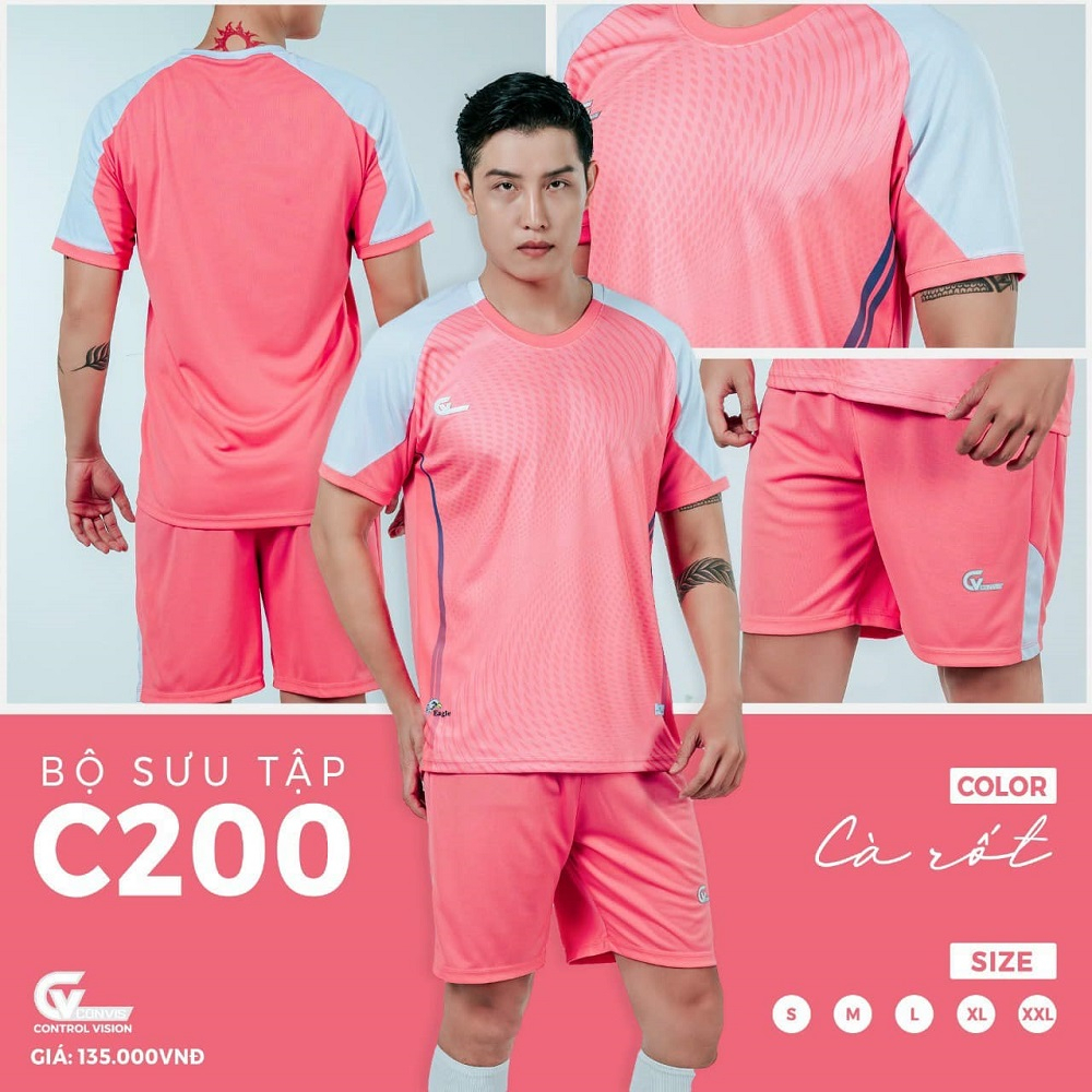 Đồ đá banh không logo RIKI C200 màu cà rốt CÓ IN tên số theo yêu cầu