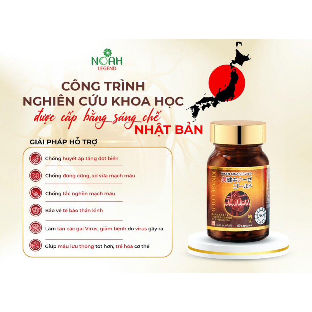 Viên uống hỗ trợ ngăn ngừa các triệu chứng đột quỵ Biken Kinase Gold