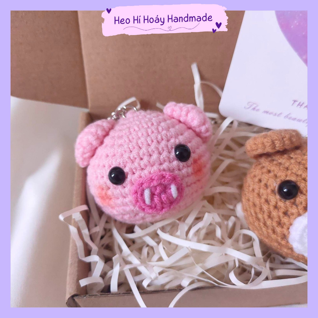 Móc Khóa Cặp Đôi Heo Và Gấu, Handmade by Heo Hí Hoáy