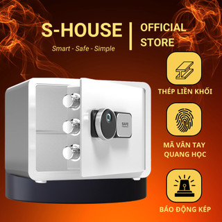 Két sắt mini thông minh khóa vân tay , khóa số  Shouse chống cháy bảo mật cao an toàn cho gia đình văn phòng