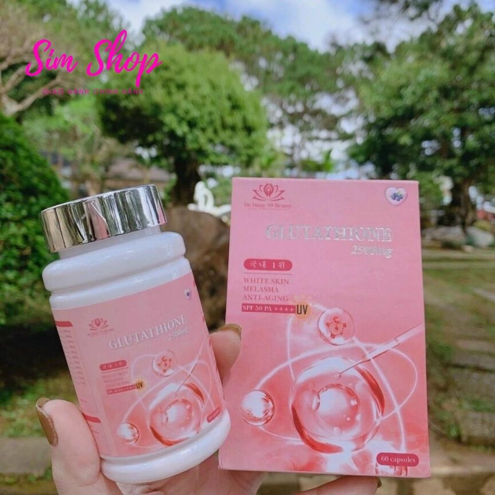 Viên ngậm Glutathione 2500MG trắng da hủy nám tàn nhang cân bằng nội tiết tố, trẻ hóa nâng cơ Simshop102 | BigBuy360 - bigbuy360.vn