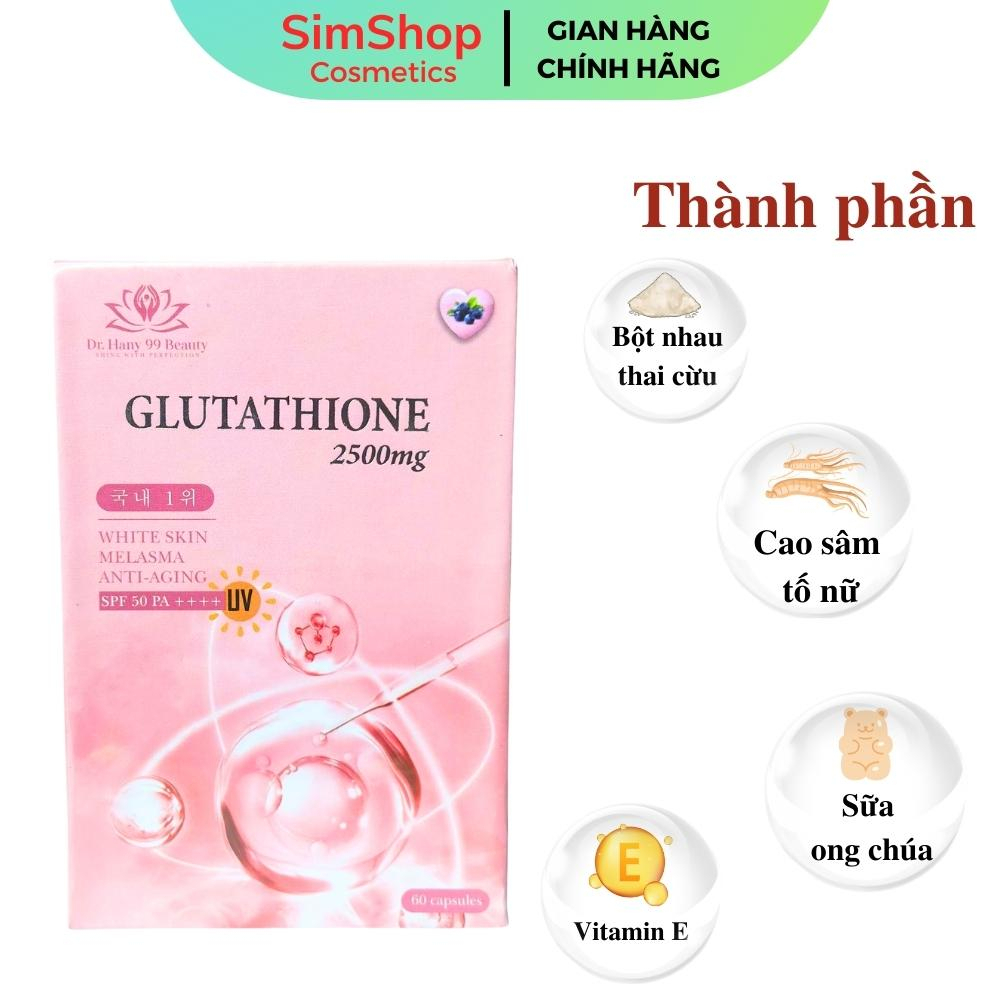 Viên ngậm Glutathione 2500MG trắng da hủy nám tàn nhang cân bằng nội tiết