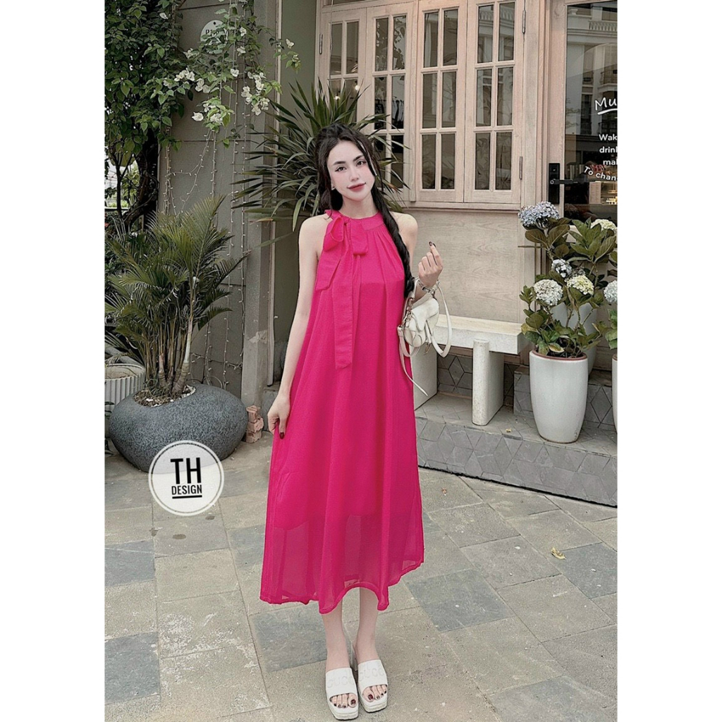 Váy Maxi Đi Biển, Váy Tơ Mềm Dạo Phố, Có Dây Tạo 2 Kiểu Mặc Xinh Xắn