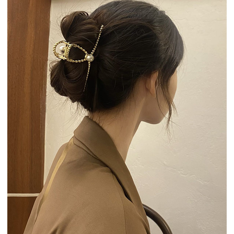 Kẹp tóc nữ Xoắn Hạt Kim Loại thiết kế Sang Trọng Cao Cấp