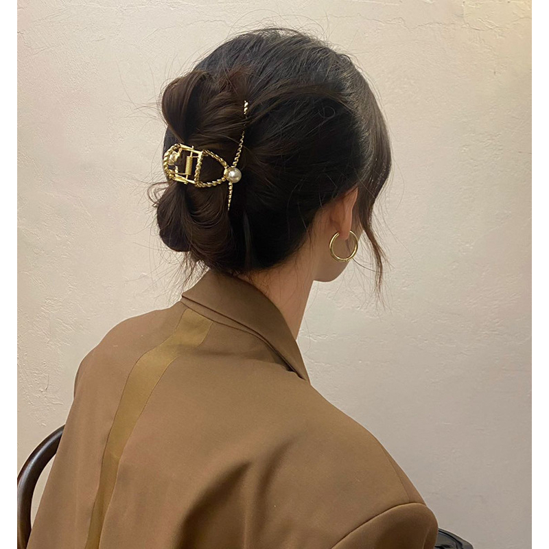 Kẹp tóc nữ Xoắn Hạt Kim Loại thiết kế Sang Trọng Cao Cấp