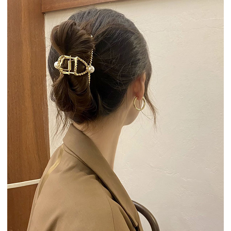 Kẹp tóc nữ Xoắn Hạt Kim Loại thiết kế Sang Trọng Cao Cấp