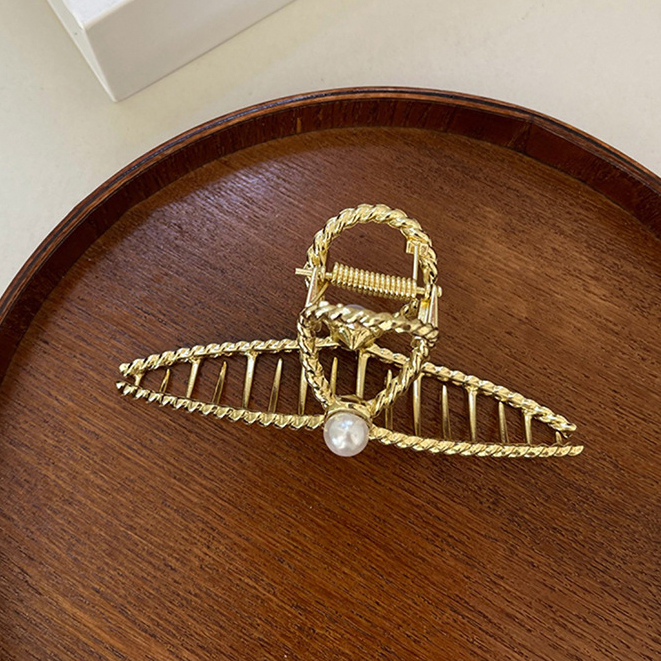 Kẹp tóc nữ Xoắn Hạt Kim Loại thiết kế Sang Trọng Cao Cấp