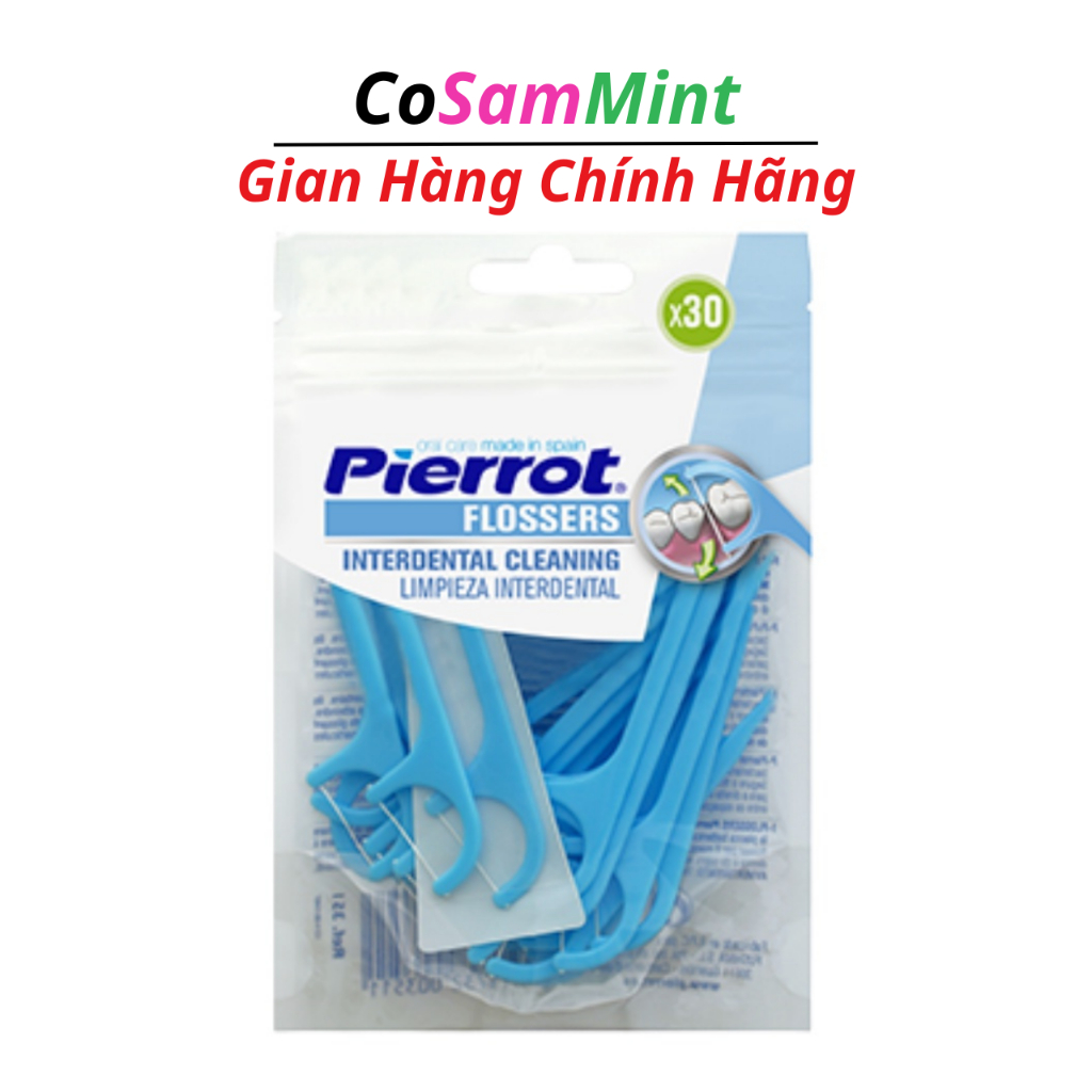 Tăm Chỉ Kẽ Răng Pierrot Flossers Gói 30 Cái/ Tây Ban Nha