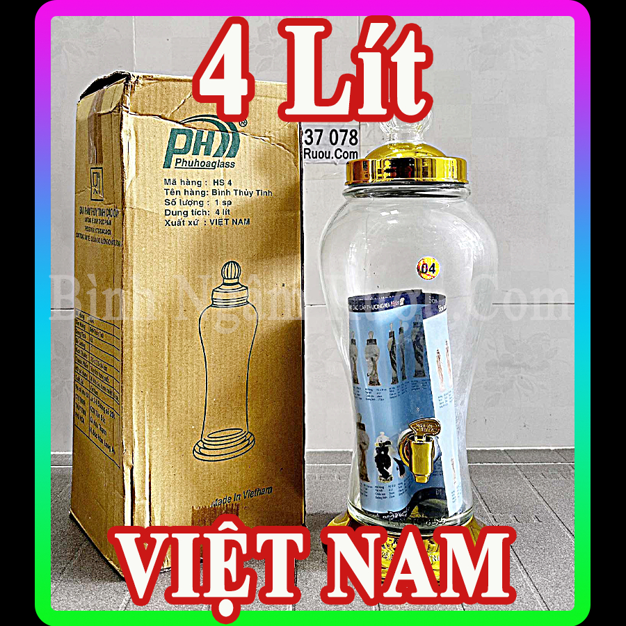 PH - 4 Lít | Việt Nam | Bình Ngâm Táo Mèo, Ngâm Chuối Hột, Ngâm Nhân Sâm - Sâm Ngọc Linh - [GIÁ SIÊU RẺ]