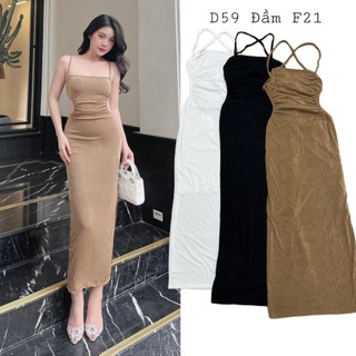 D59 đầm body đan dây lưng F21