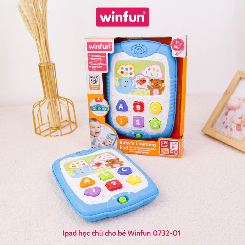 Ipad học chữ cho bé Winfun 0732 - đồ chơi phát triển tư duy cho bé làm quen với số đếm và chữ cái