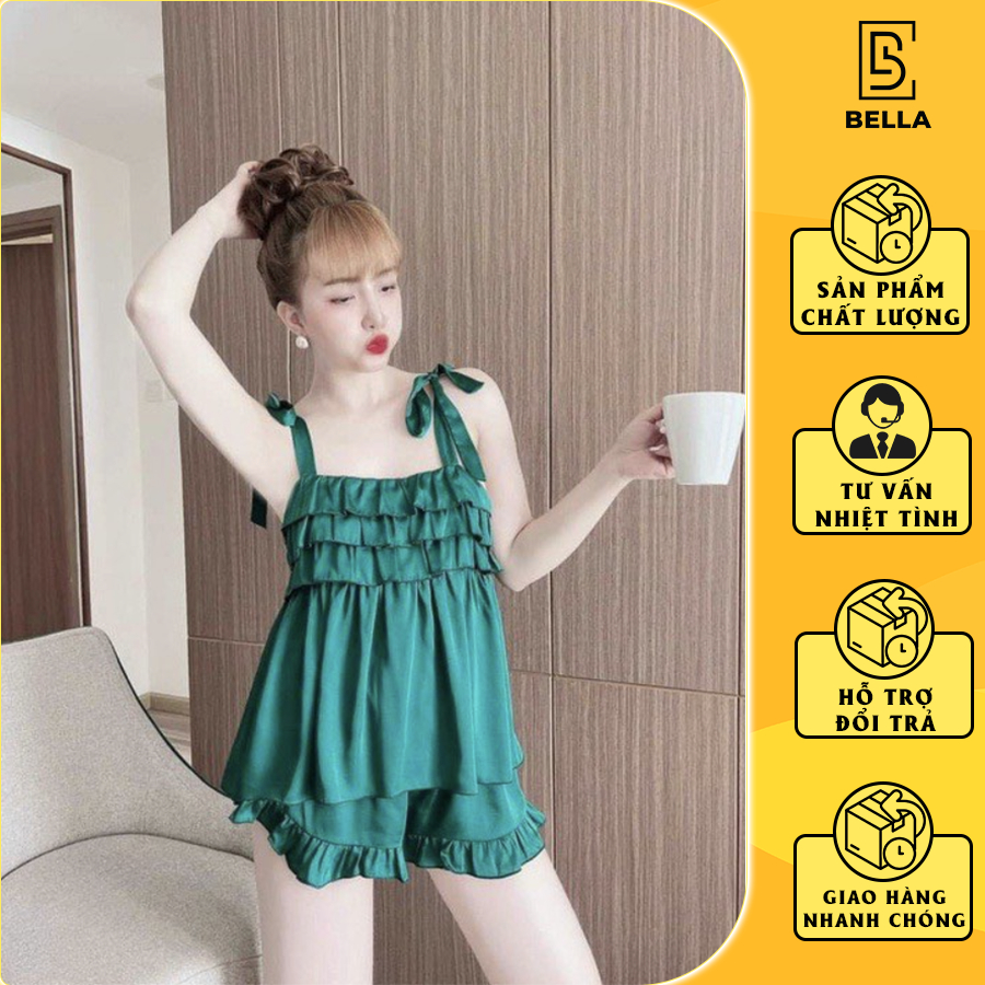 Đồ Ngủ Sexy Bella.boutique0202 - Đồ Ngủ Sexy, Đồ Ngủ 2 Dây Viền Bèo, Bộ Ngủ Lụa