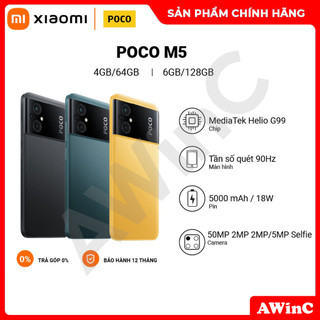 Điện thoại Xiaomi POCO M5 | Pin 5000mAh | MediaTek Helio G99 - Hàng Chính Hãng