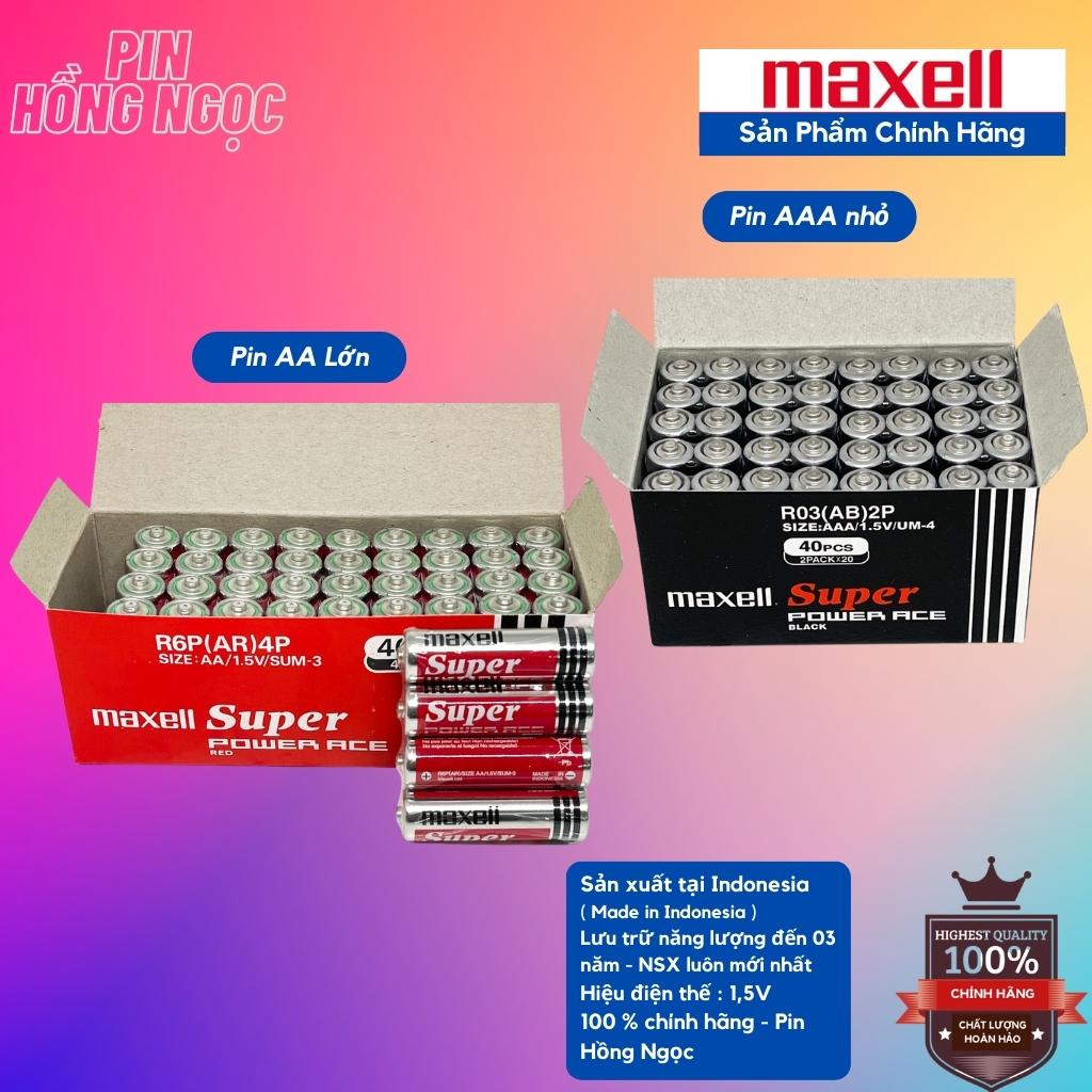 Hộp Pin AA , AAA Maxell 1,5V bền bỉ , không chảy nước sản xuất tại Indonesia