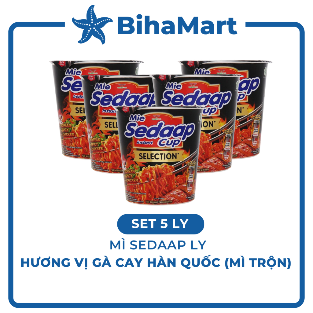 - Mì LY SEDAAP ly đen - Mì Sedaap ly gà cay Hàn Quốc/ Mì trộn Sedaap gà cay Hàn Quốc/ Mì xào Sedaap gà cay
