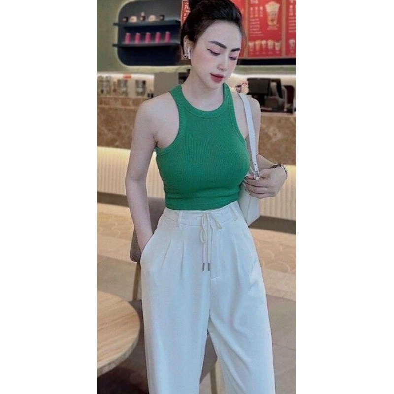Áo Ba Lỗ Trơn LEN TĂM dáng Croptop Hàn Quốc mã A10 | BigBuy360 - bigbuy360.vn