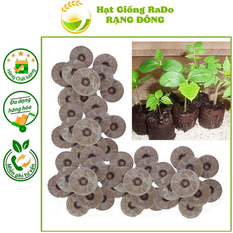 Viên Nén Xơ Dừa Ươm Hạt Giống (20 Viên) Hạt Giống Rạng Đông