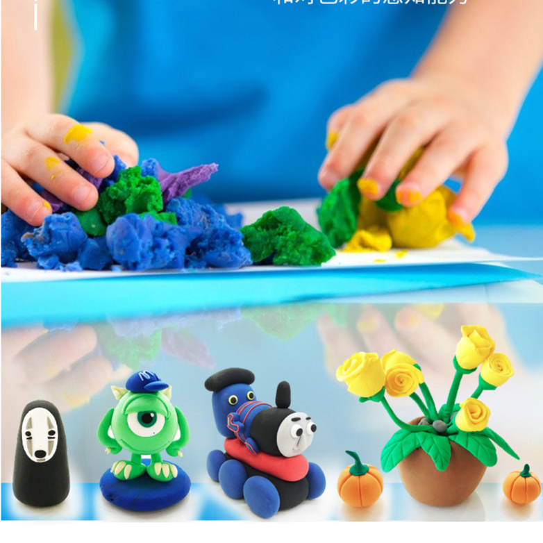 Đất nặn an toàn cho bé 36 màu, đất sét tự khô nặn hình cao cấp siêu nhẹ dành cho trẻ làm butter slime trang trí