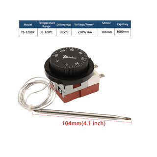 Công tắc điều khiển nhiệt độ ts-120sr rainbow 0-120 độ