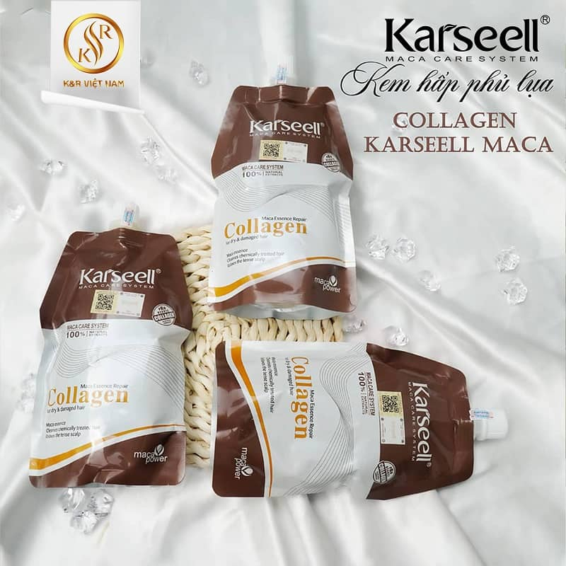 Túi Ủ tóc Collagen Karseell 500ml – Cung cấp collagen,protein, các chất dinh dưỡng giúp tóc mềm mượt